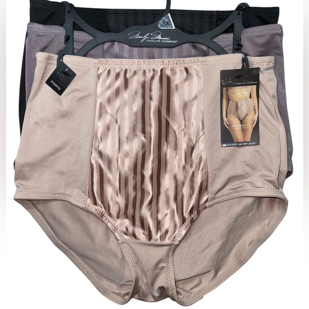 🥂 NWT Marilyn Monroe Shaping Brief Underwear Panties FIRM Tummy Control 3-Pk 1X